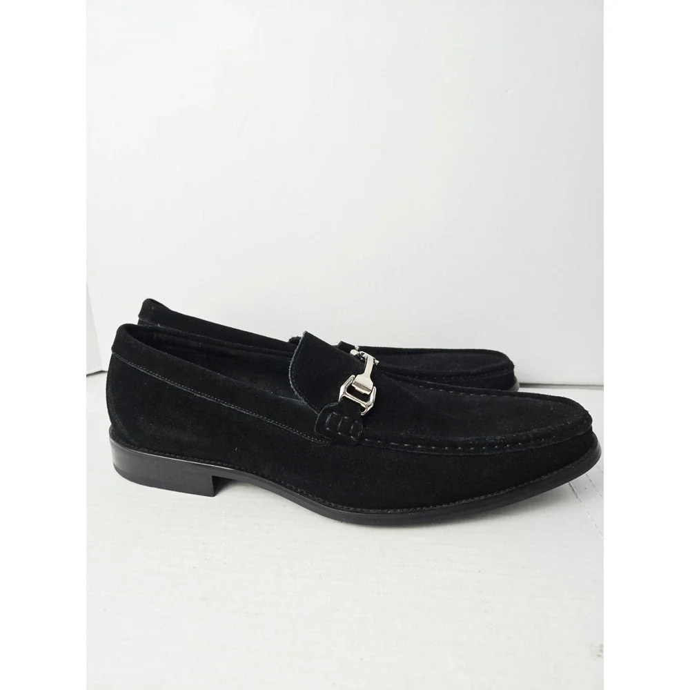 Men's Shoes‎ Stacy Adams Neville Suede Slip On Loafer Size 14M Black